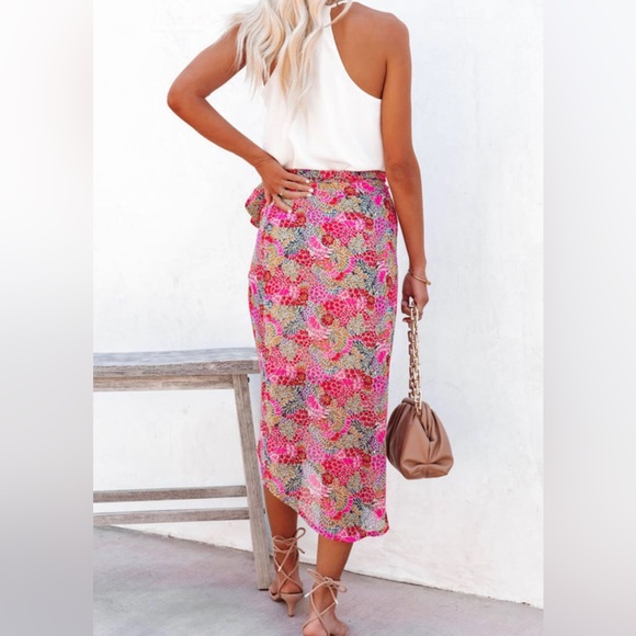 Floral Wrap Midi Skirt - Picture 5 of 6